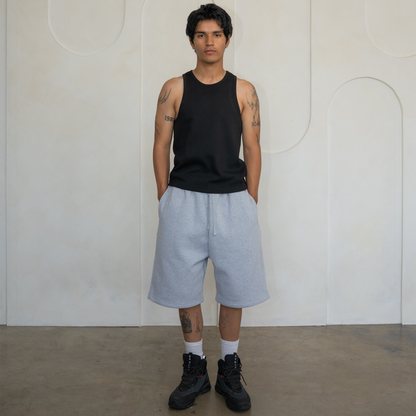 'Black' Waffle Knit Tank Top