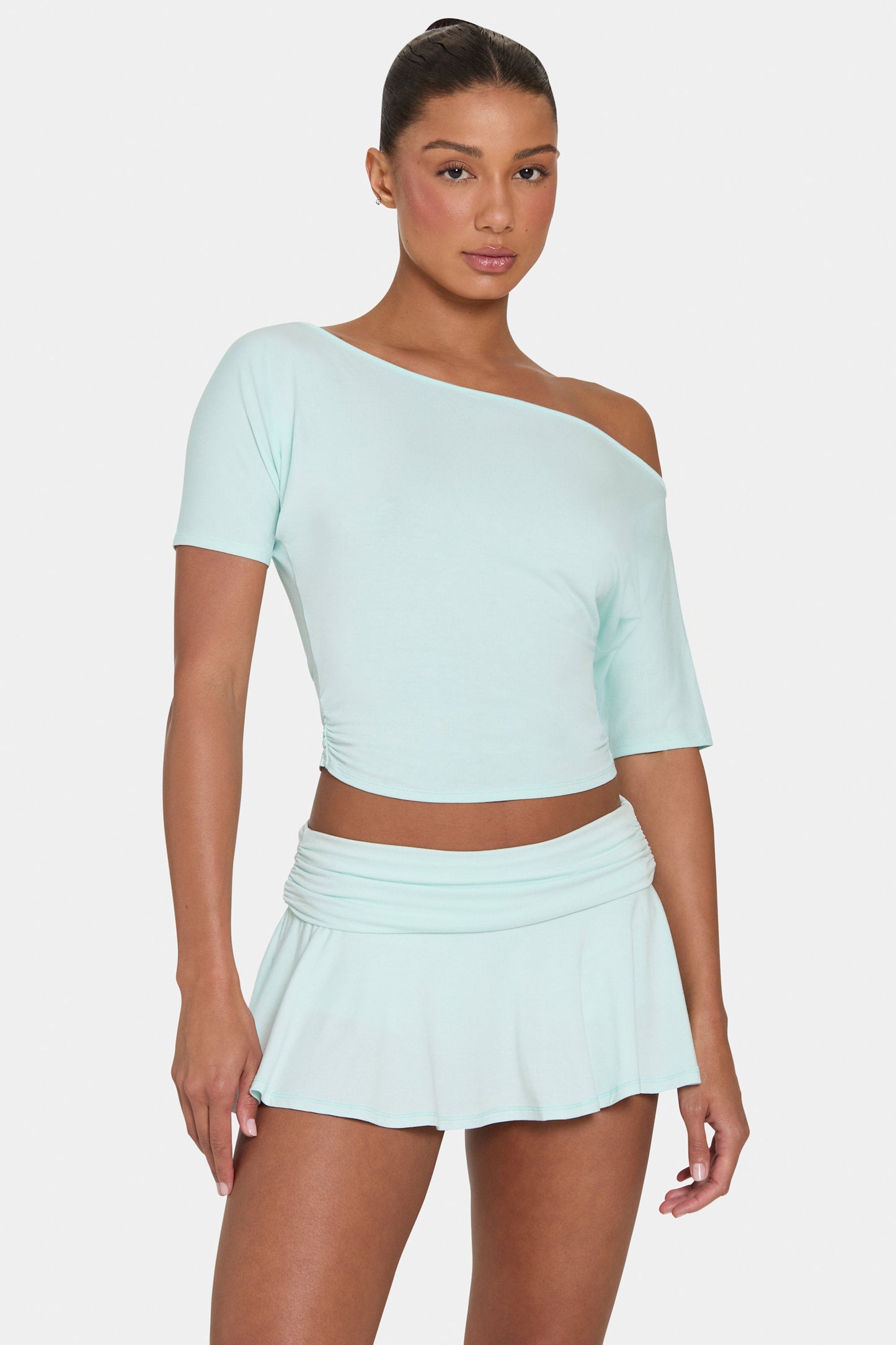 ButterCloud™ Slouchy Off-Shoulder Top in Peppermint