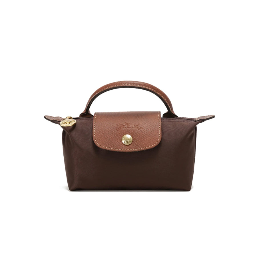 Le Pliage Original Pouch with handle Ebony Brown - Recycled canvas
