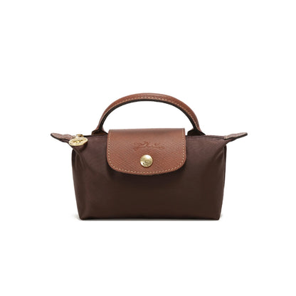 Le Pliage Original Pouch with handle Ebony Brown - Recycled canvas