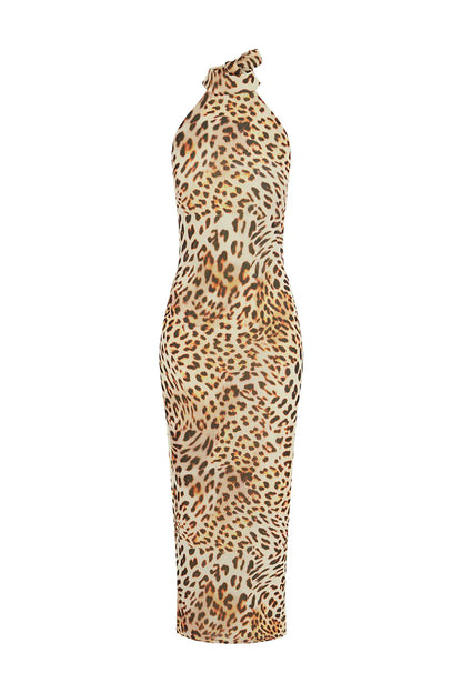 ALBA MIDI DRESS - TIKANI LEOPARD