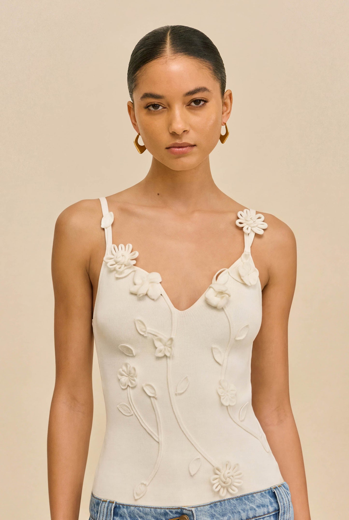 EMILIANA KNIT TOP - OFF WHITE