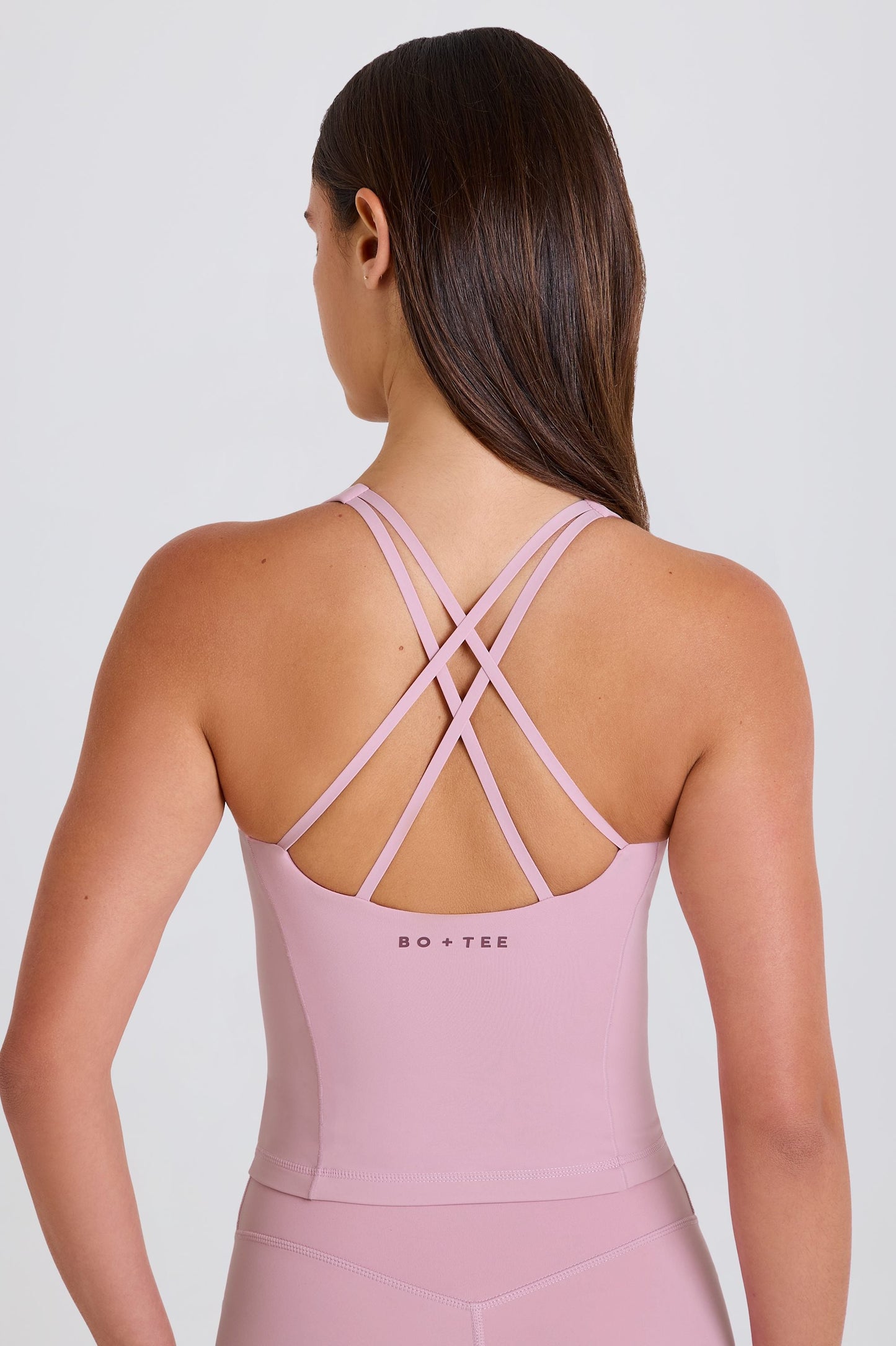Crossback Longline Tank Top in Mauve
