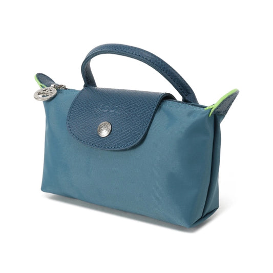 Le Pliage Original Pouch with handle Peacock Blue - Recycled canvas