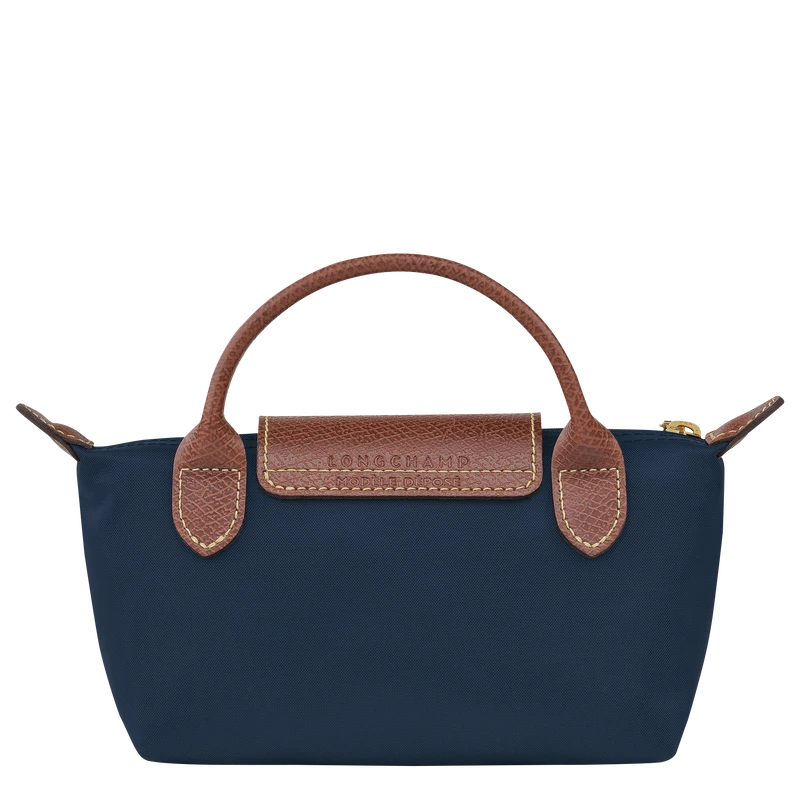 Le Pliage Original Pouch with handle Navy - Recycled canvas