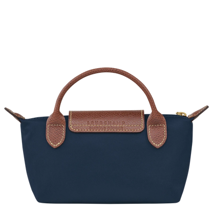 Le Pliage Original Pouch with handle Navy - Recycled canvas