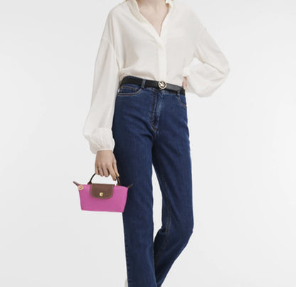 Le Pliage Original Pouch with handle Barbie Pink - Recycled canvas
