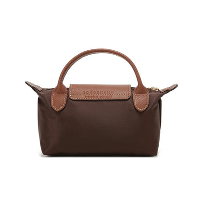 Le Pliage Original Pouch with handle Ebony Brown - Recycled canvas