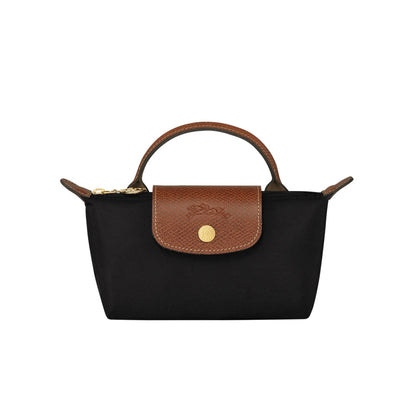 Le Pliage Original Pouch with handle Black - Recycled canvas