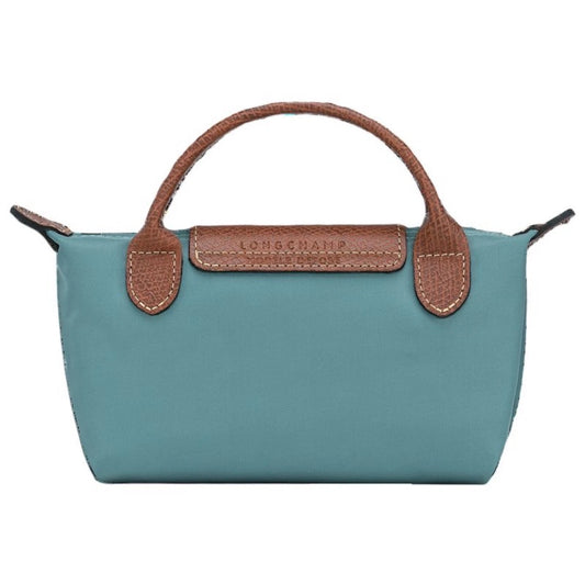 Le Pliage Original Pouch with handle Eucalyptus Green - Recycled canvas