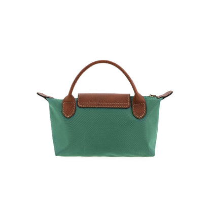 Le Pliage Original Pouch with handle Sage Green - Recycled canvas