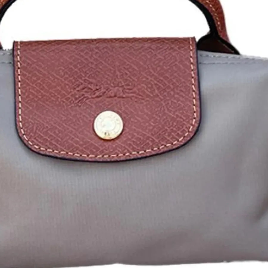 Le Pliage Original Pouch with handle Turtledove Gray - Recycled canvas