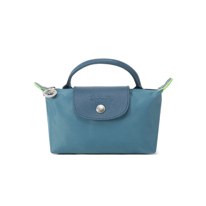 Le Pliage Original Pouch with handle Peacock Blue - Recycled canvas
