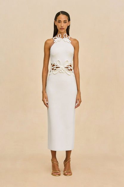 JENA KNIT DRESS - OFF WHITE