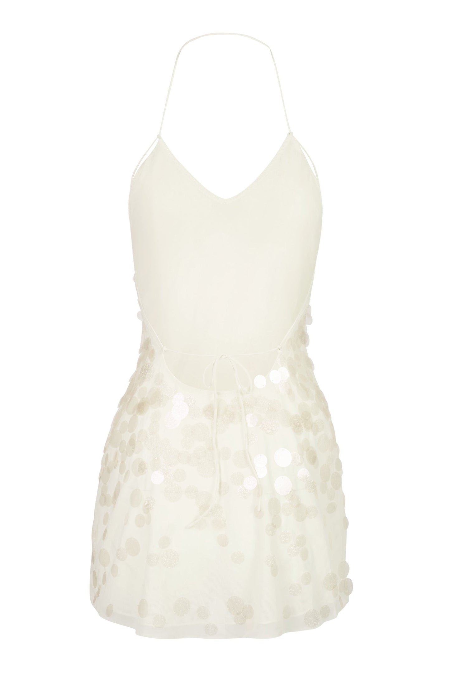 Embellished Mini Dress in Pearl