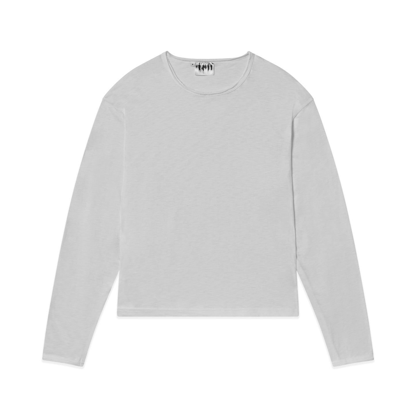 'Terrain' White Slub Long Sleeve Tee